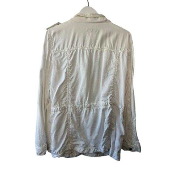 LOFT Cream Snap Closure Drawstring Utility Jacket Women's Size Large - Picture 5 of 5